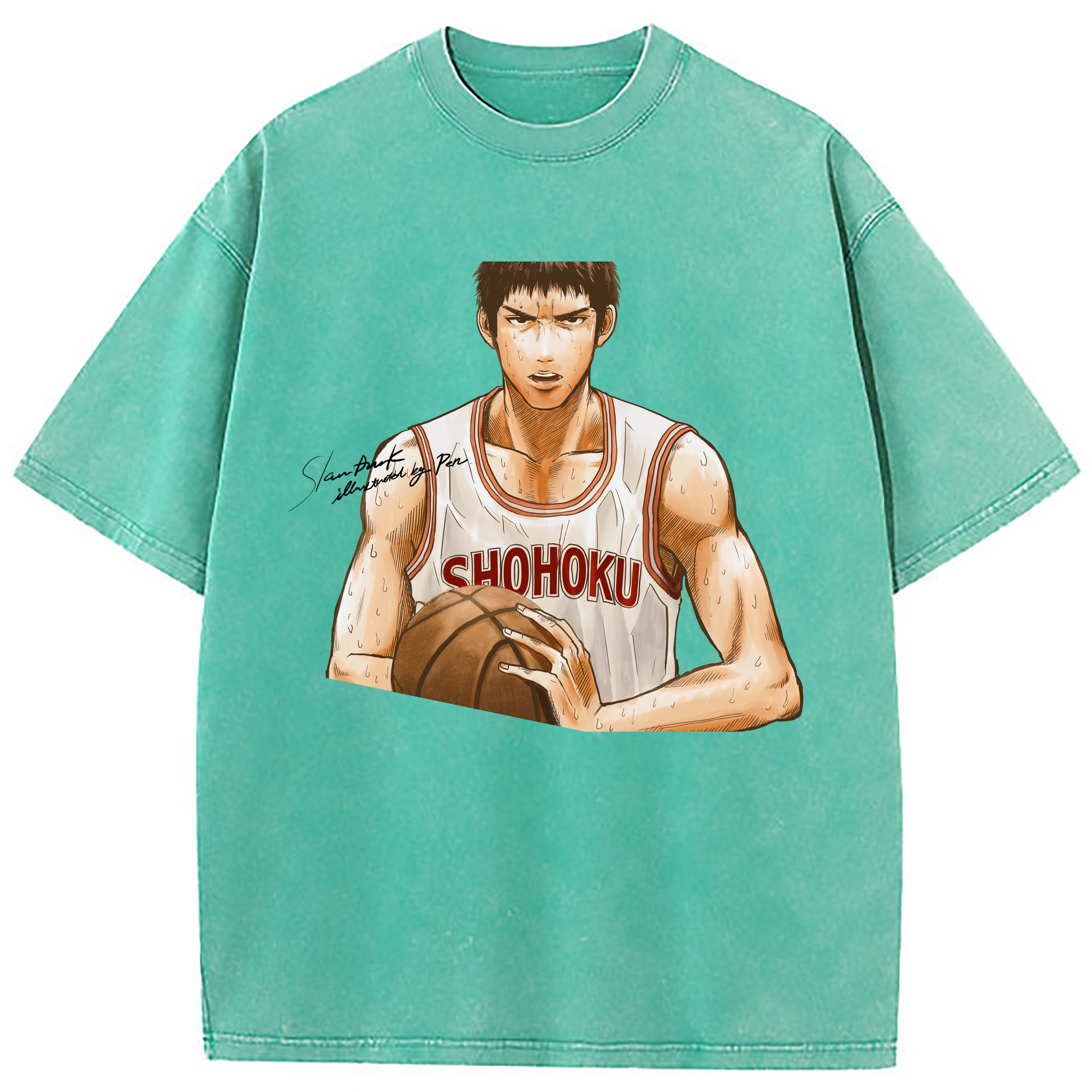 （画像用） SLAM DUNK／スラムダンク 綿100% ヴィンテージ風 半袖Tシャツ（フロントプリント）